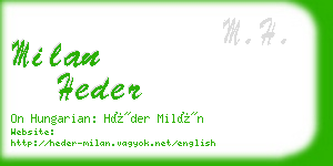 milan heder business card